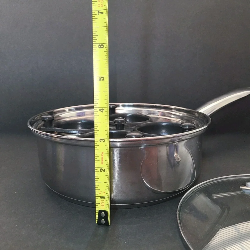 Tools for Cooks Denmark Stainless Steel Egg Poacher Pan with 4-Cup Nonstick
